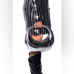 ALL I SEE IS CHROME TOP HANDLE PURSE (NWT)